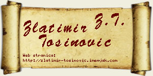 Zlatimir Tošinović vizit kartica